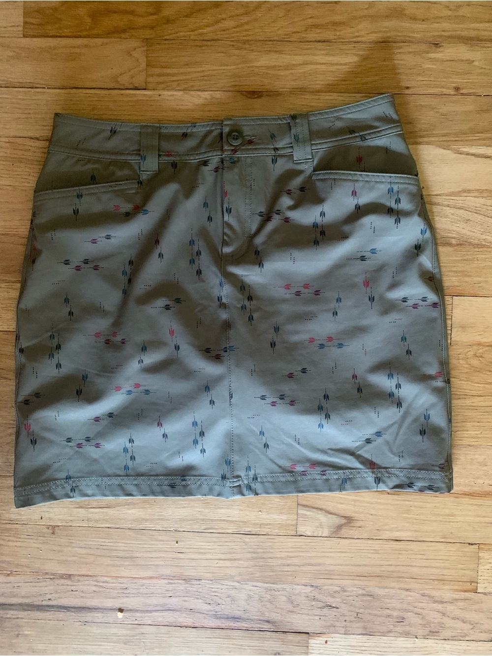 Olive Printed Women's Mini Skirt